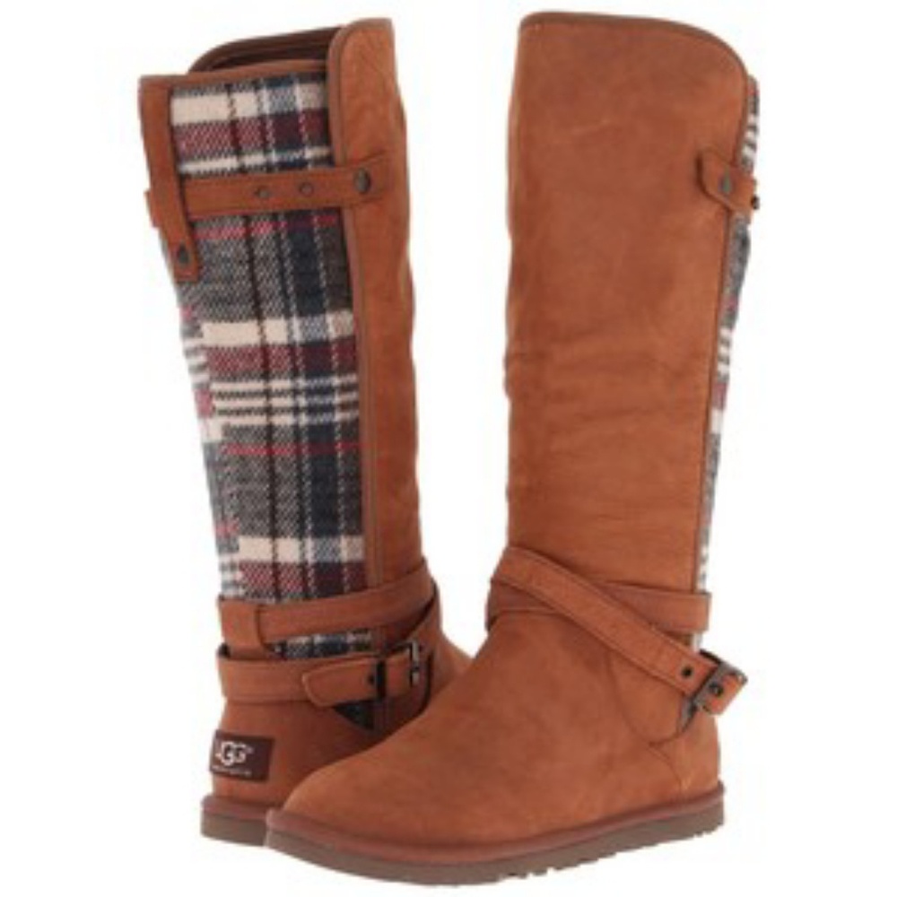 NEW (in box) UGG Marielle Plaid Chocolate Boots